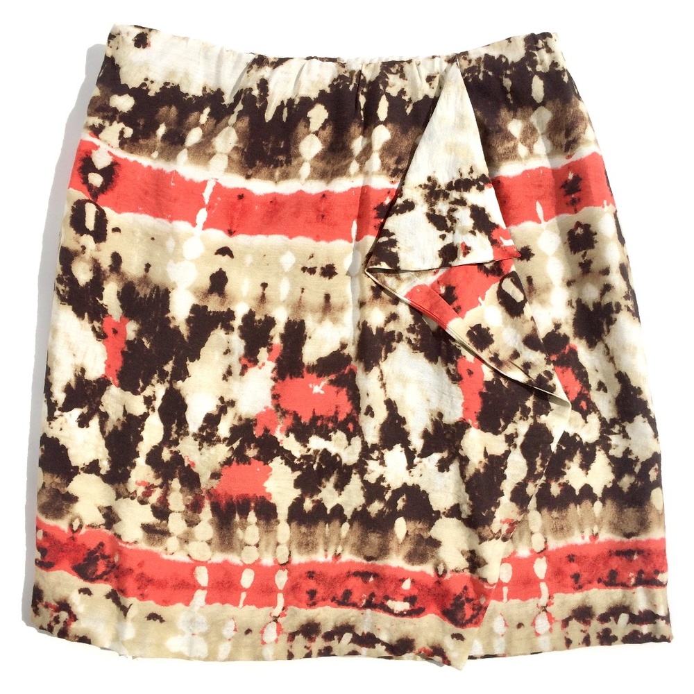 Vince Camuto St. Tropez mini skirt size 2 summer Bohemian casual tie dye Beach